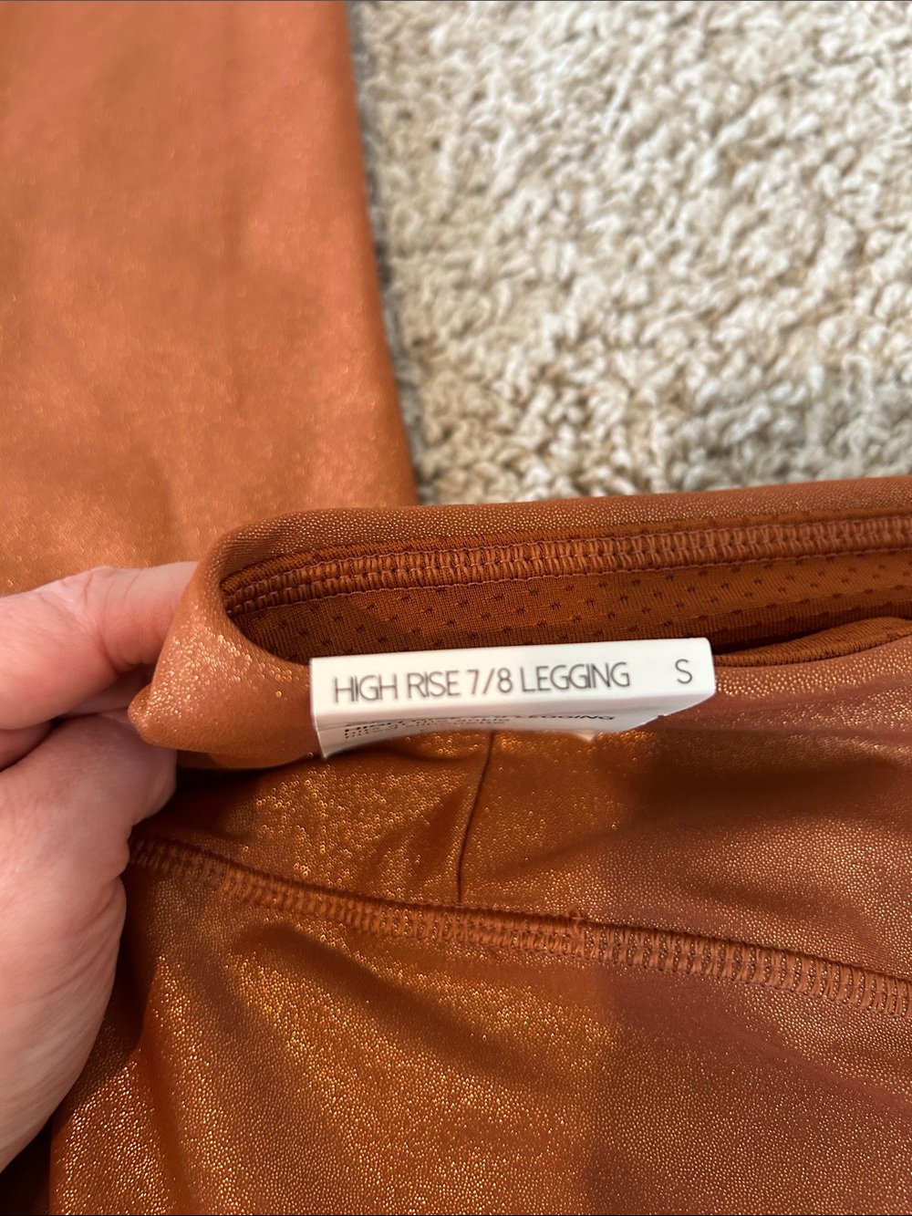 NWT Calia Small High Rise 7/8 Leggings, Energize Collection, Shiny Copper - Picture 5 of 5